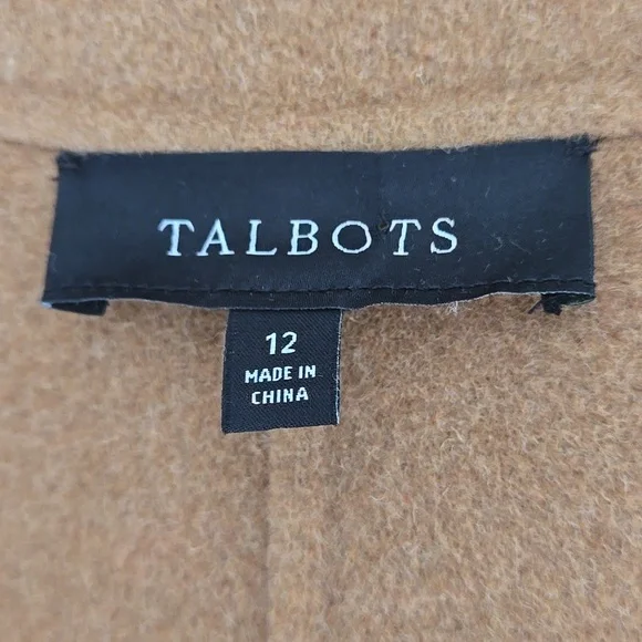 Talbots Campfire Plaid Wool Blend Trench Coat Size 12 NWOT - Picture 13 of 15